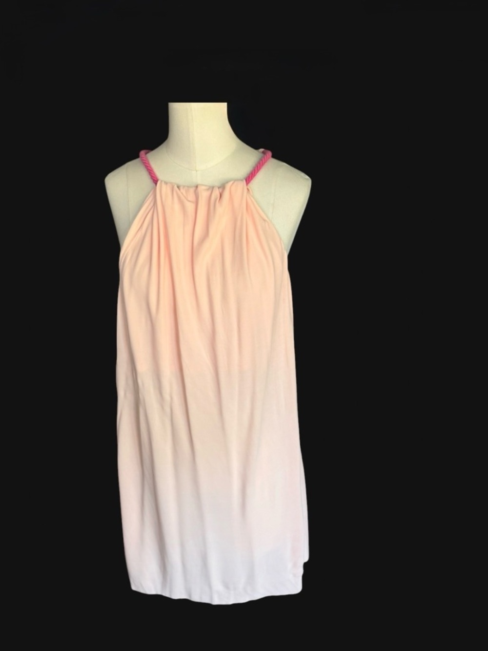 Diesel pastel Pink Halter Neck Shift Dress sheer layered material chain/ rope